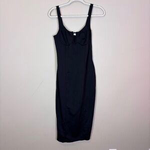 Good American Elegant Black Sleeveless  Bodycon Dress 3= Large